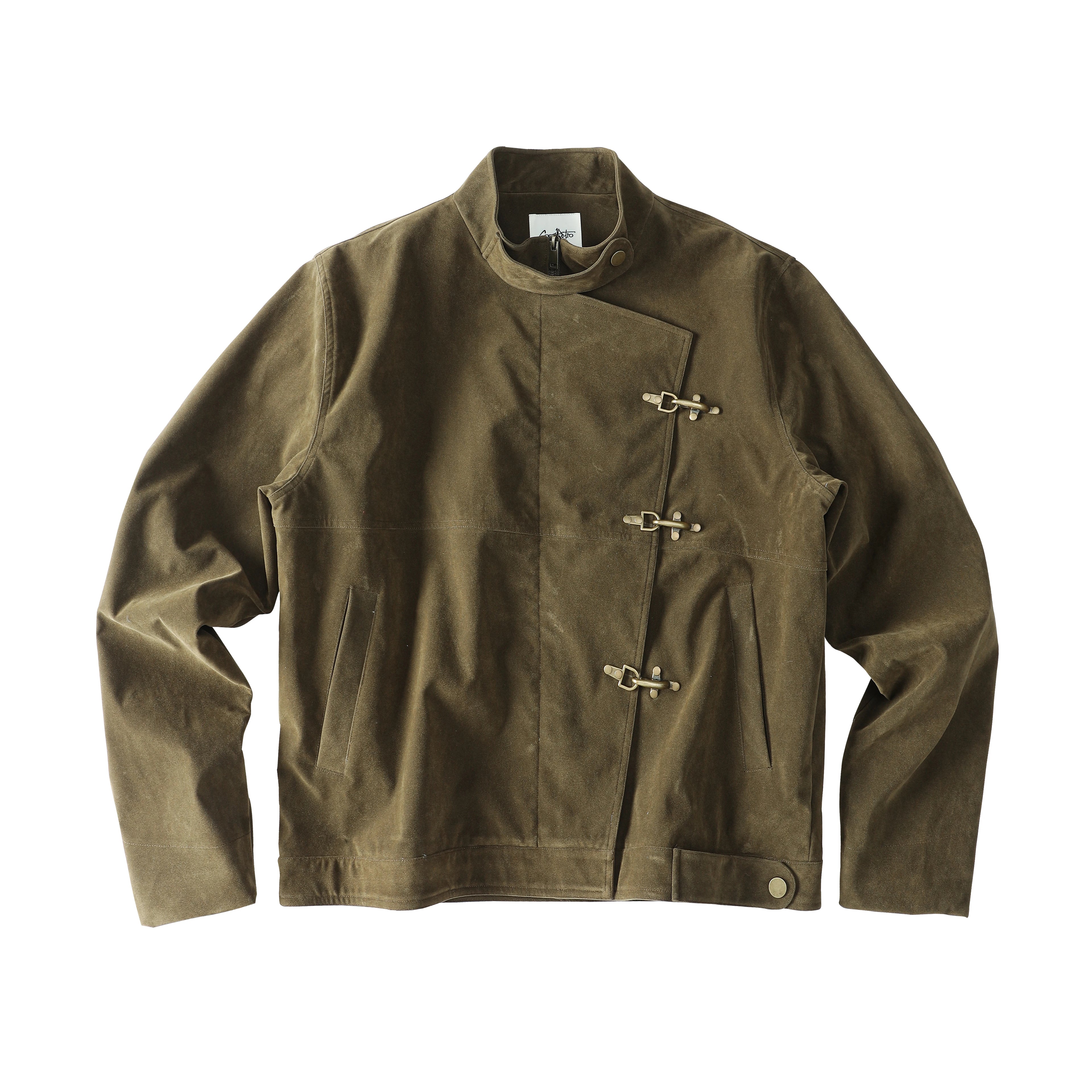 CoosRetro Autumn Faux Suede Airplane Button Jacket