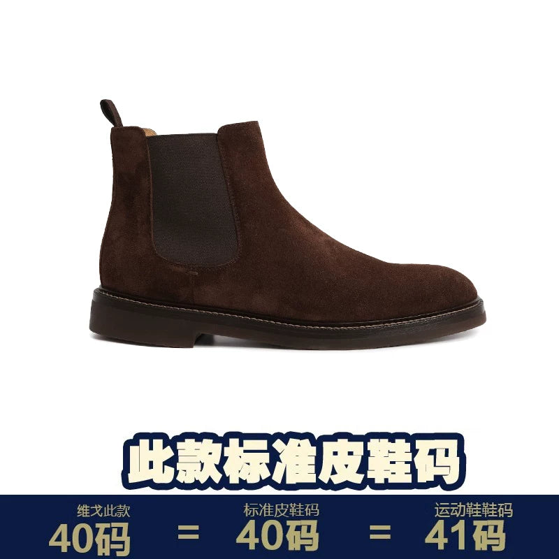 Mid Cut Cowhide Martin Chelsea Boots