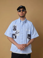 ComicTree C.t 2025 Summer Lapel Striped Photo Shirt