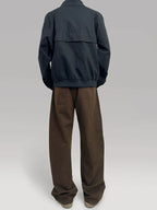 PLUS NO LOGO silhouette zipper old money wind jacket