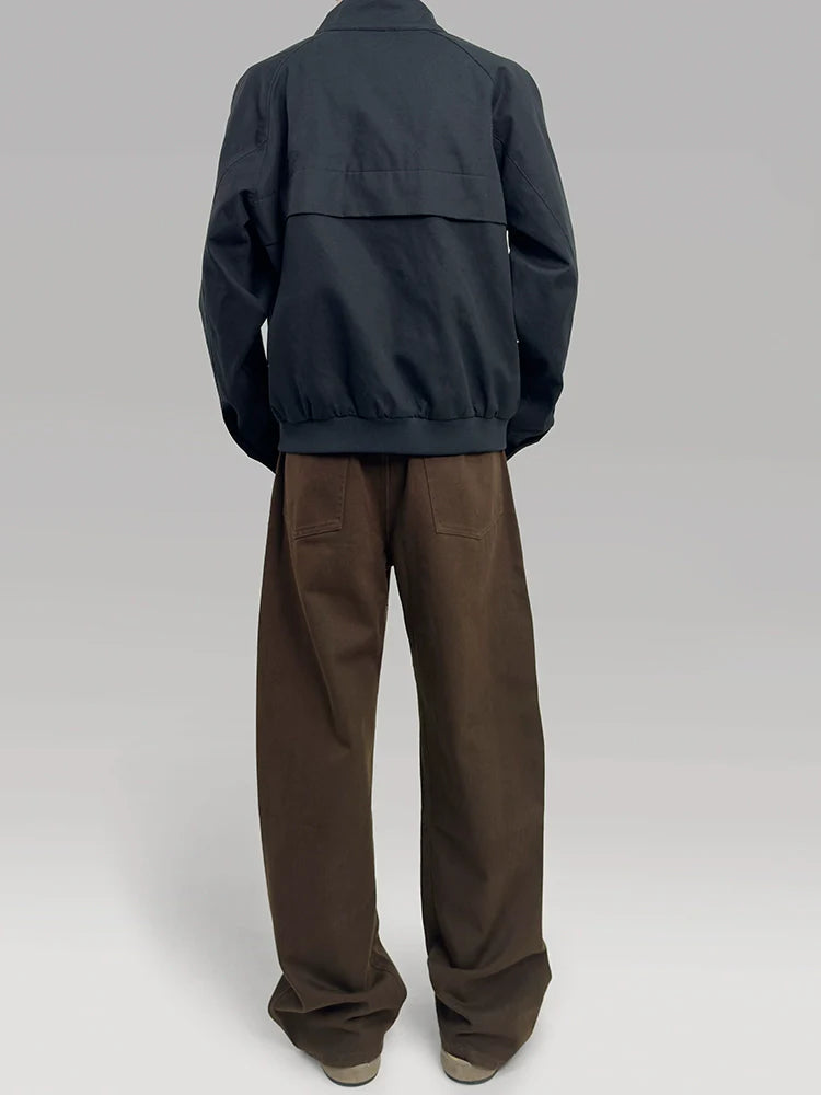 PLUS NO LOGO silhouette zipper old money wind jacket