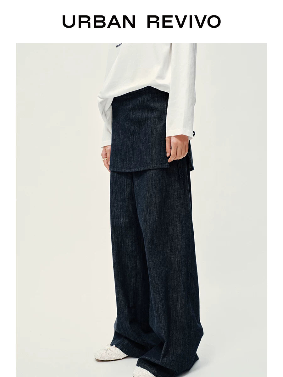 Urban Revivo Lace Up Culottes Wide Leg Jeans