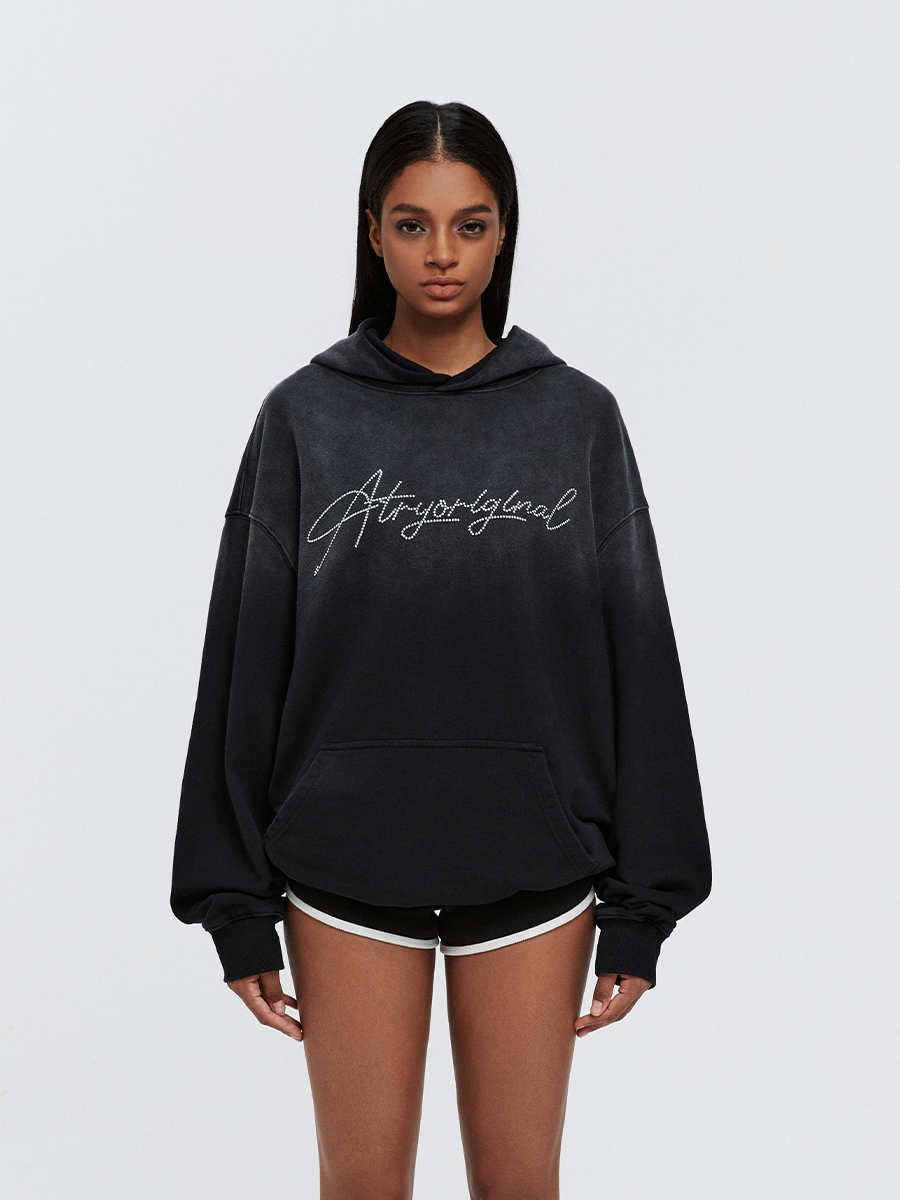 ATRY Flower LOGO Gradual Change Washed Sweater