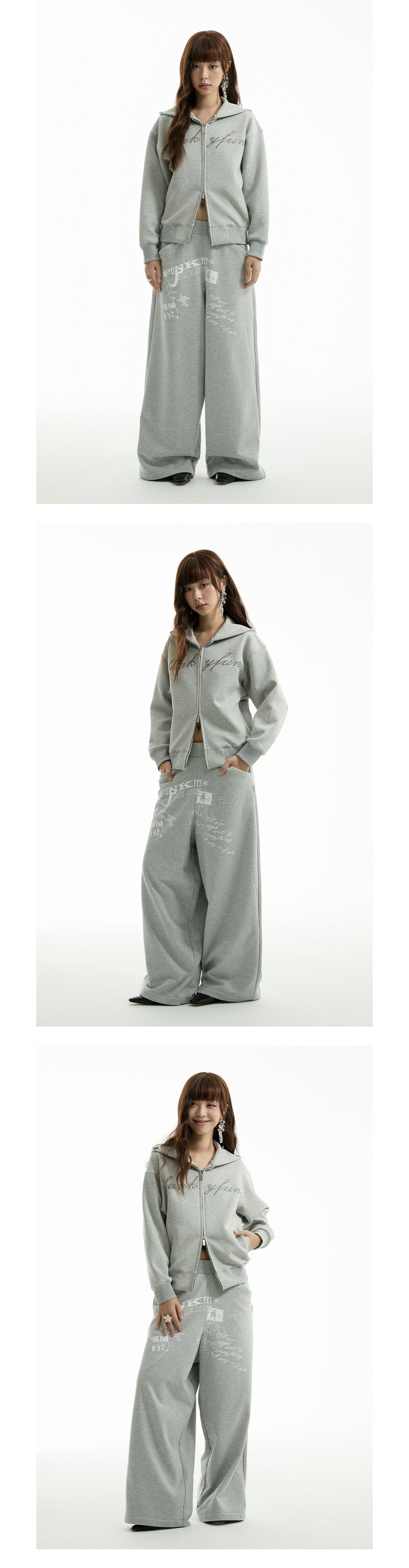 FUNKYFUN 2024AW LOGO Hot Diamond Cardigan Hooded Space Cotton Sweater Jacket