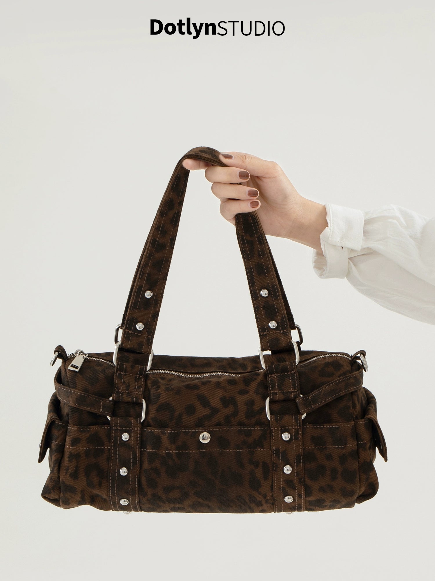 Dotlyn Blogger Large Capacity Baguette Crossbody Bag