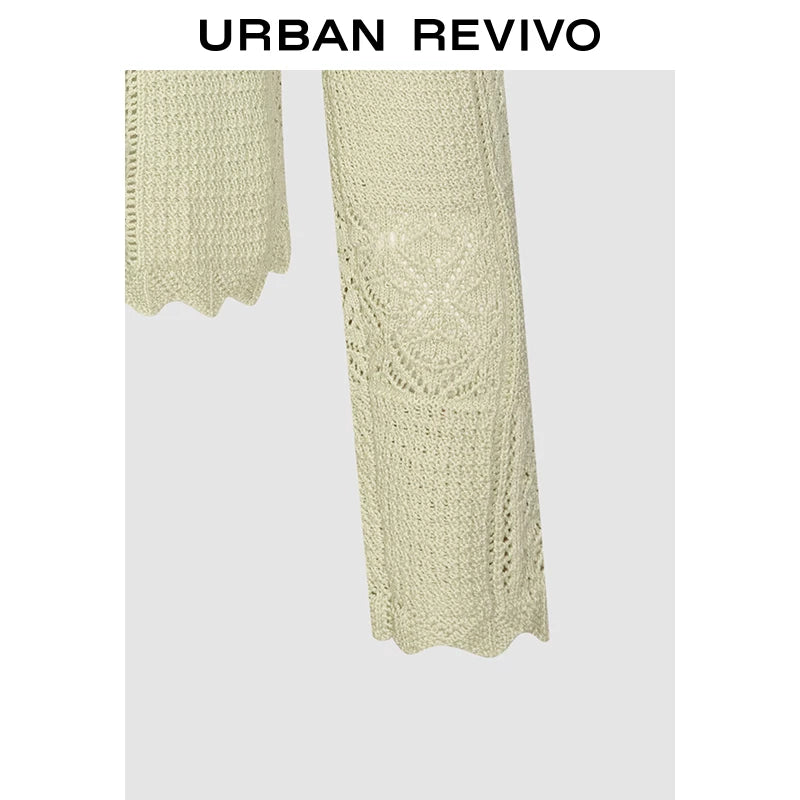 Urban Revivo Hollow Jacquard Knit Cardigan