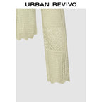 Urban Revivo Hollow Jacquard Knit Cardigan