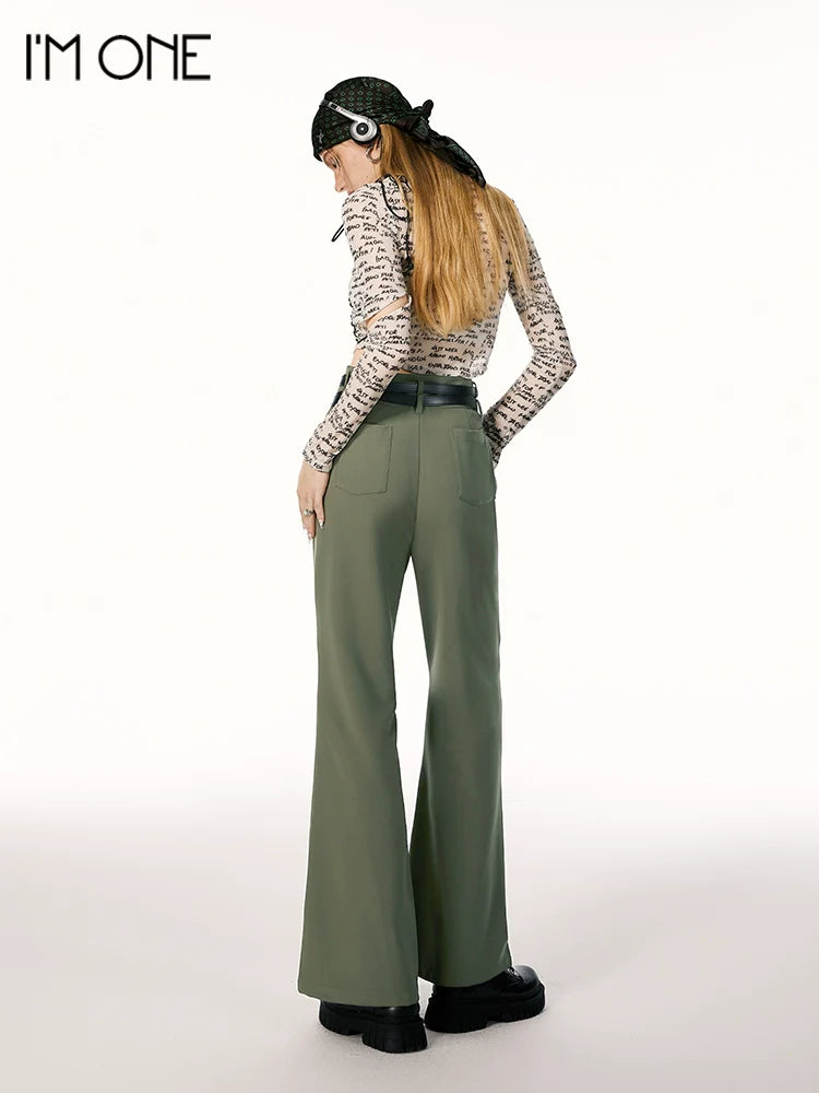 Imone Simple and Thin High-waisted Micro-pull Pants