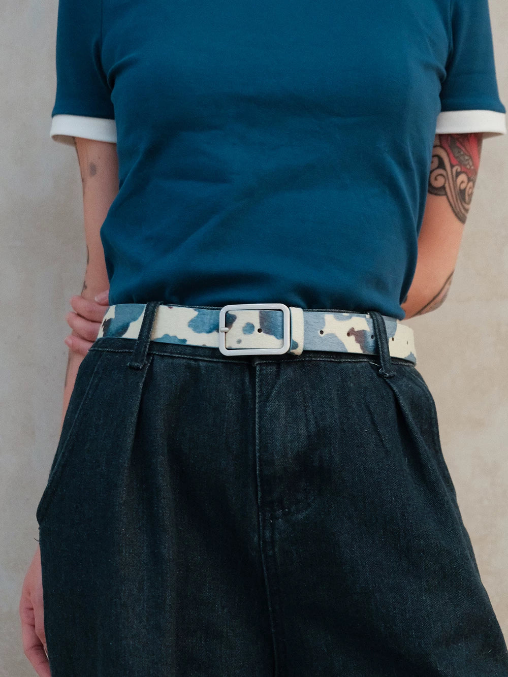 Darkblue Store Multicolor Camouflage Thin Hip Hop Belt