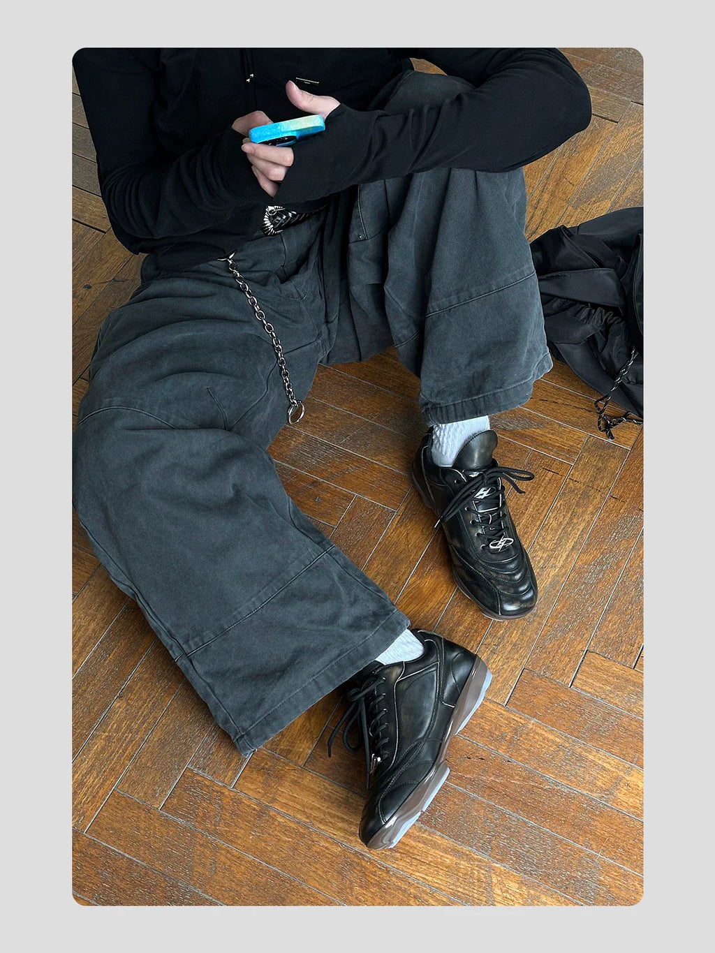 HANQIAORJI Retro Polished Cowhide Casual Training Shoes