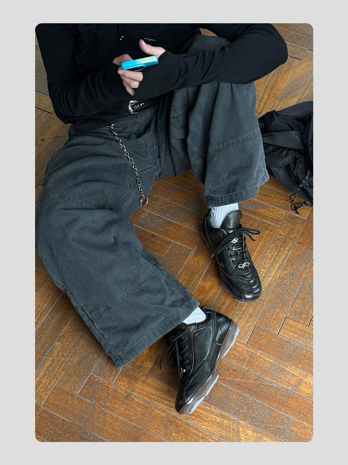 HANQIAORJI Retro Polished Cowhide Casual Training Shoes