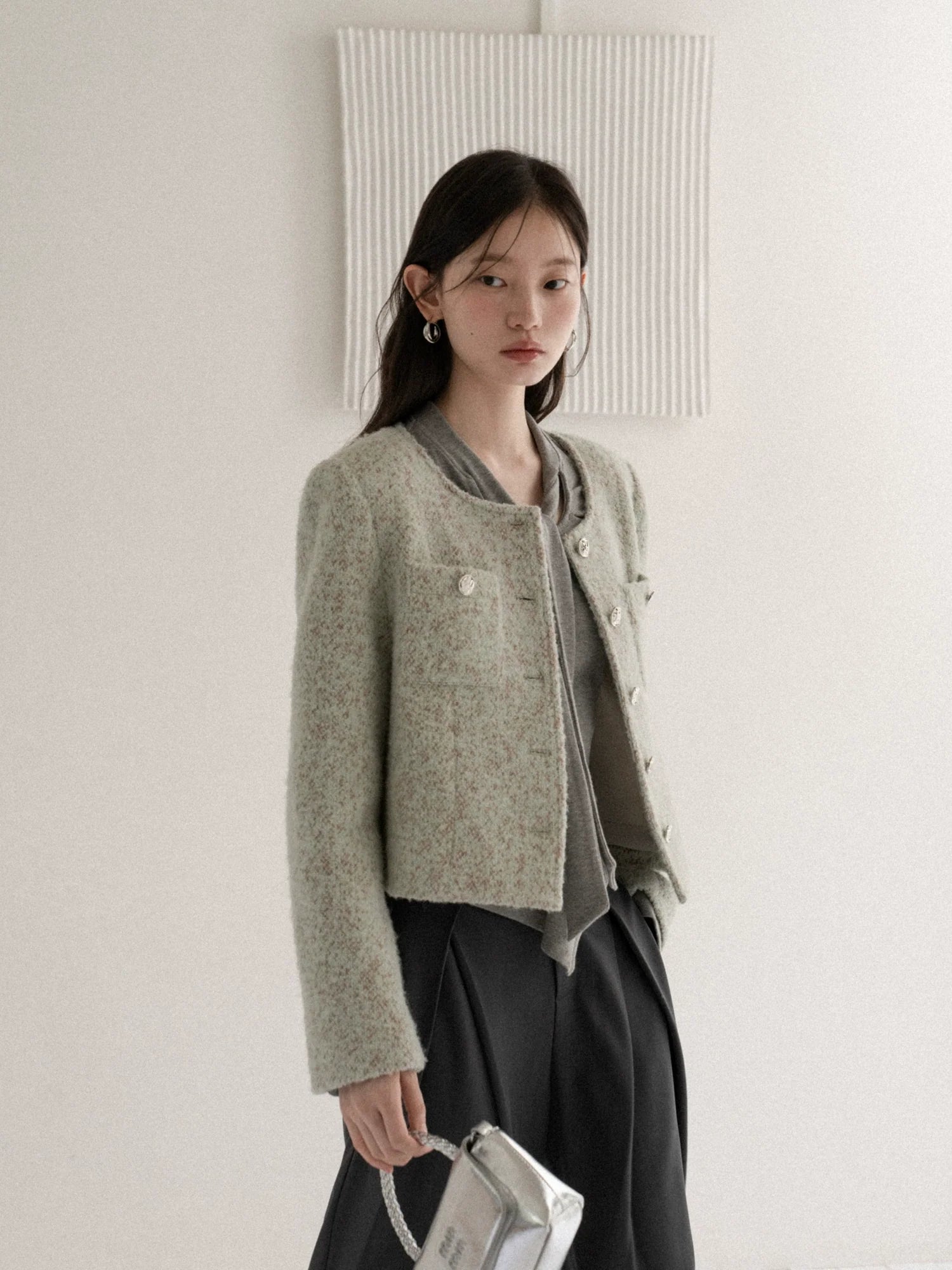 Cantonstory Premium Loose Tweed Short Jacket