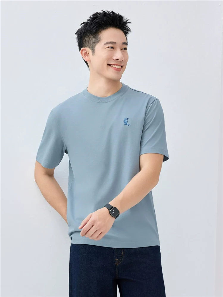 Giordano Monogram Embroidered Crew Neck Casual Tee