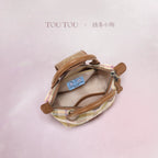 TOUTOU Line Puppy Plaid Woolen Messenger Bag