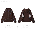 Mr. Jiangnan NewJNXS Constant Warm Leather Contrast Hooded Cardigan Jacket