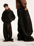 Mr. Jiangnan NewJNXS Raw Cow Wash Stud Embroidered Scimitar Jeans