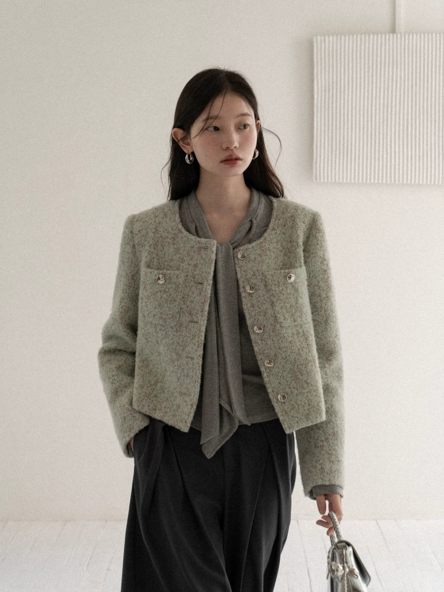 Cantonstory Premium Loose Tweed Short Jacket