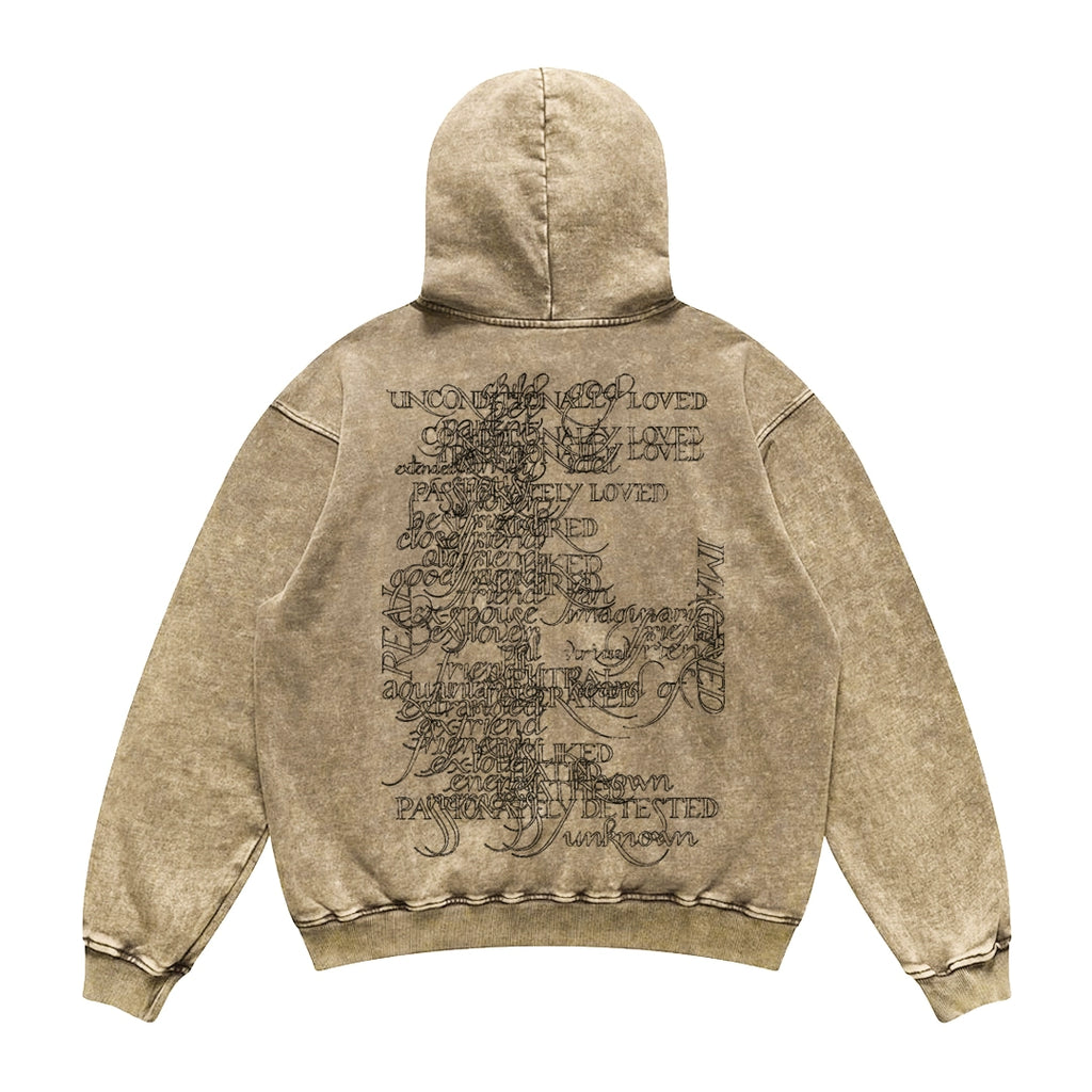 BOMBA STUDIO Letter Print Washed Oversize Hoodie