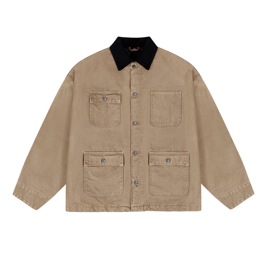 IDLT 15oz Michigan Loose Multi-Pocket Work Jacket – Washed Canvas