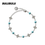 BULUBULU Rime Turquoise Silver Necklace