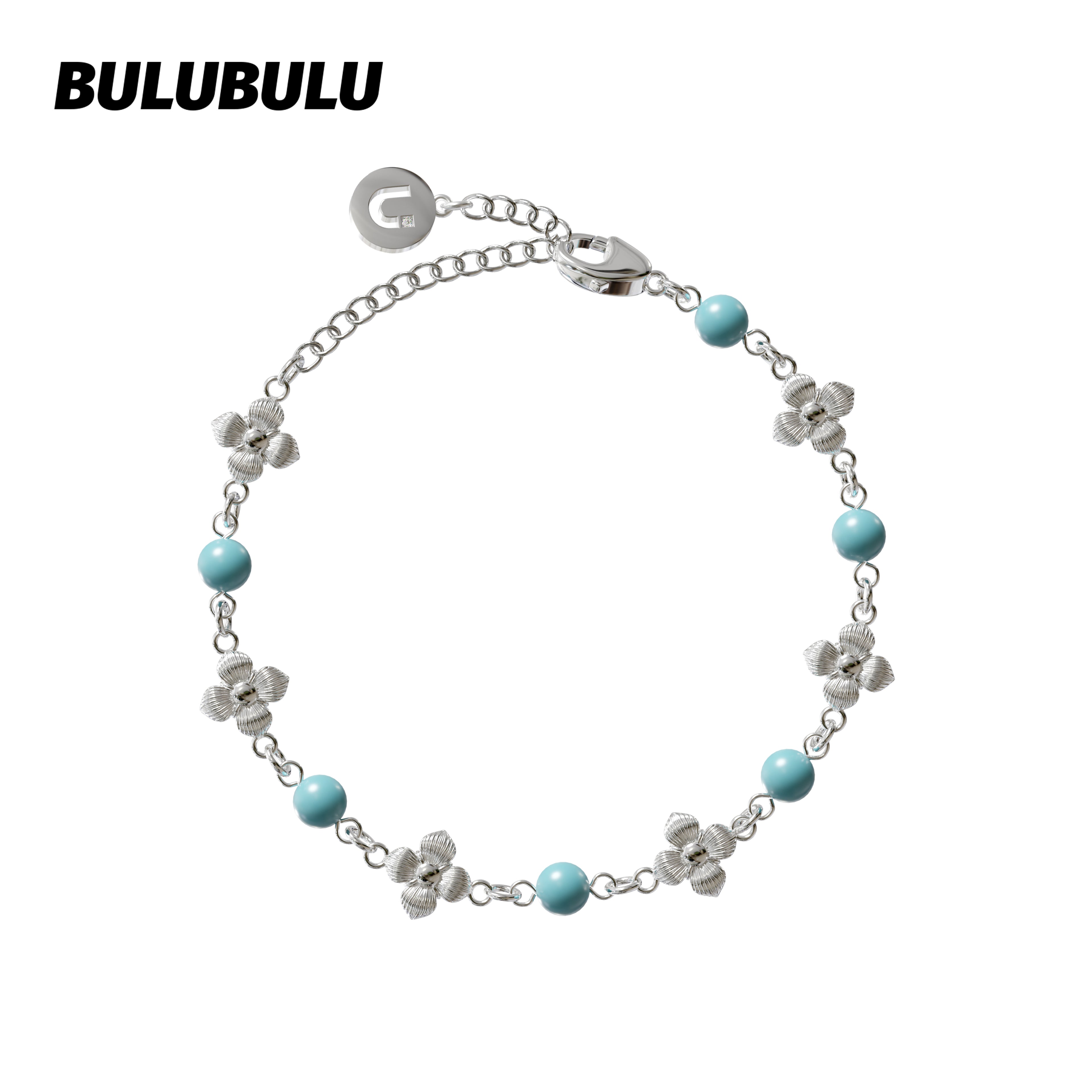 BULUBULU Rime Turquoise Silver Necklace