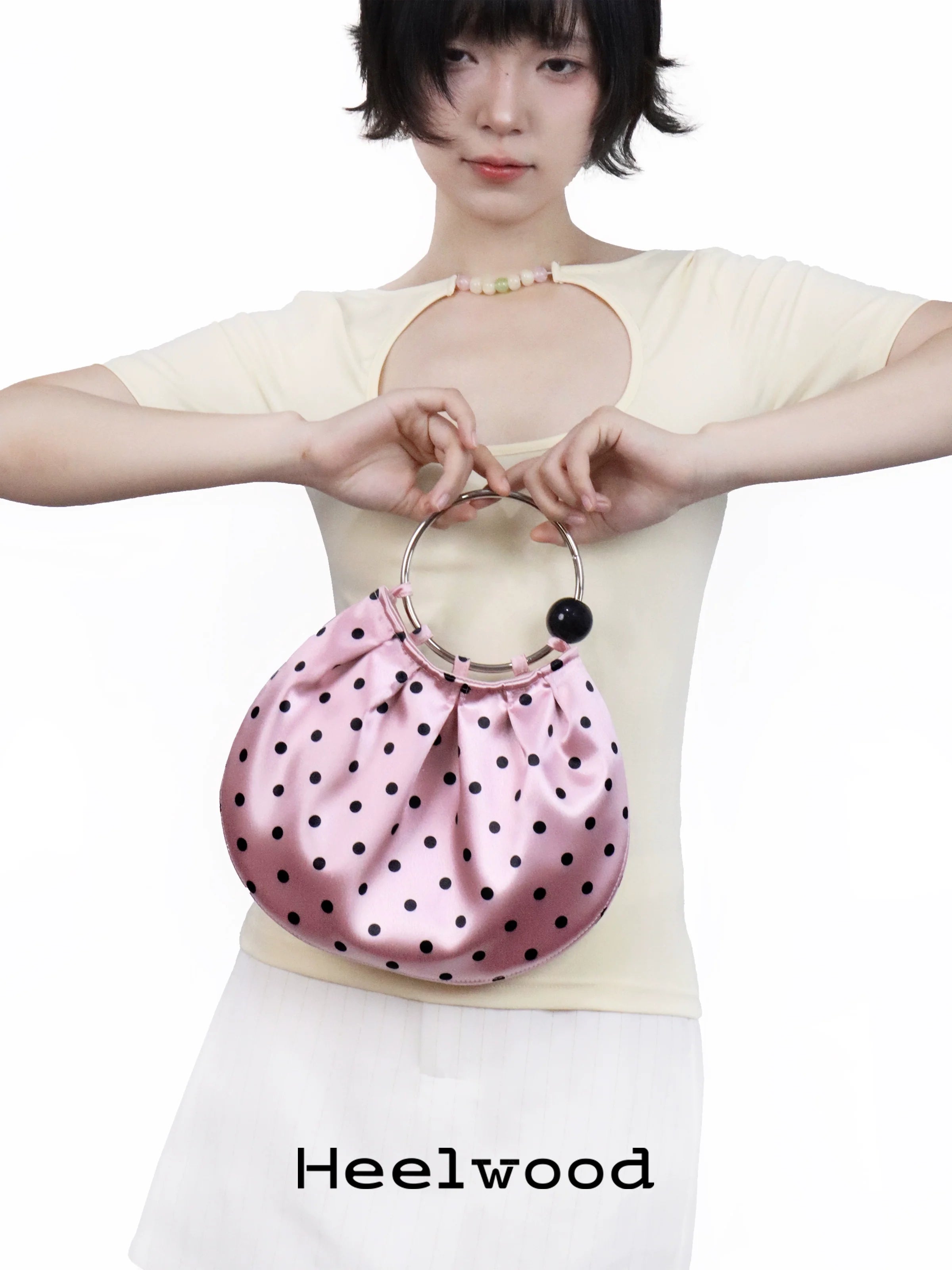 Heelwood Vintage Folded Portable Polka Dot Bag