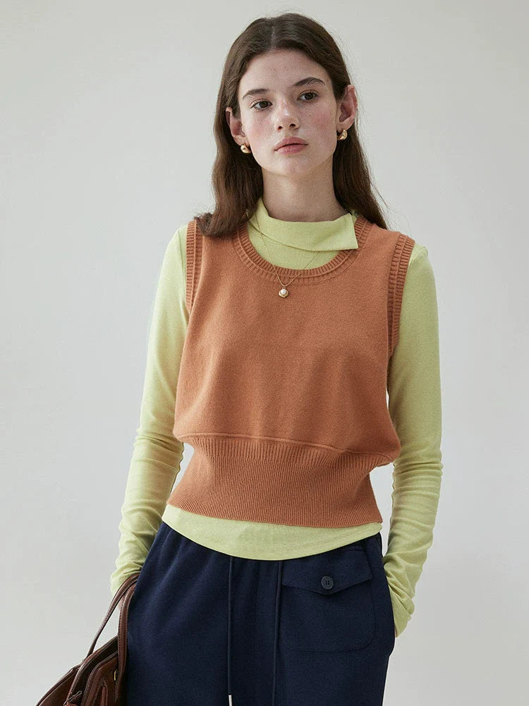 VOOE Waist Sleeveless Knitted Vest