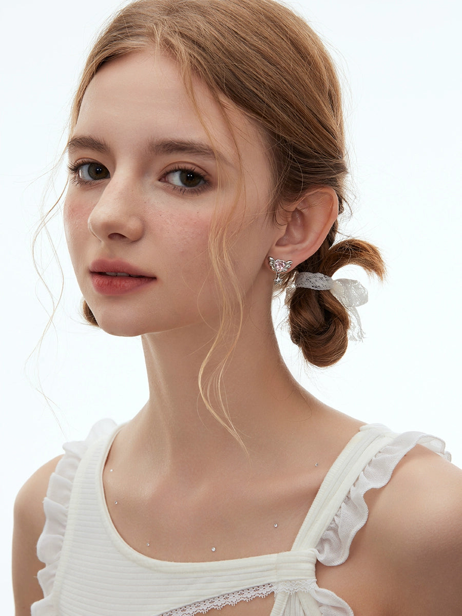 BULUBULU Valentine Heart Guard Pink Earrings