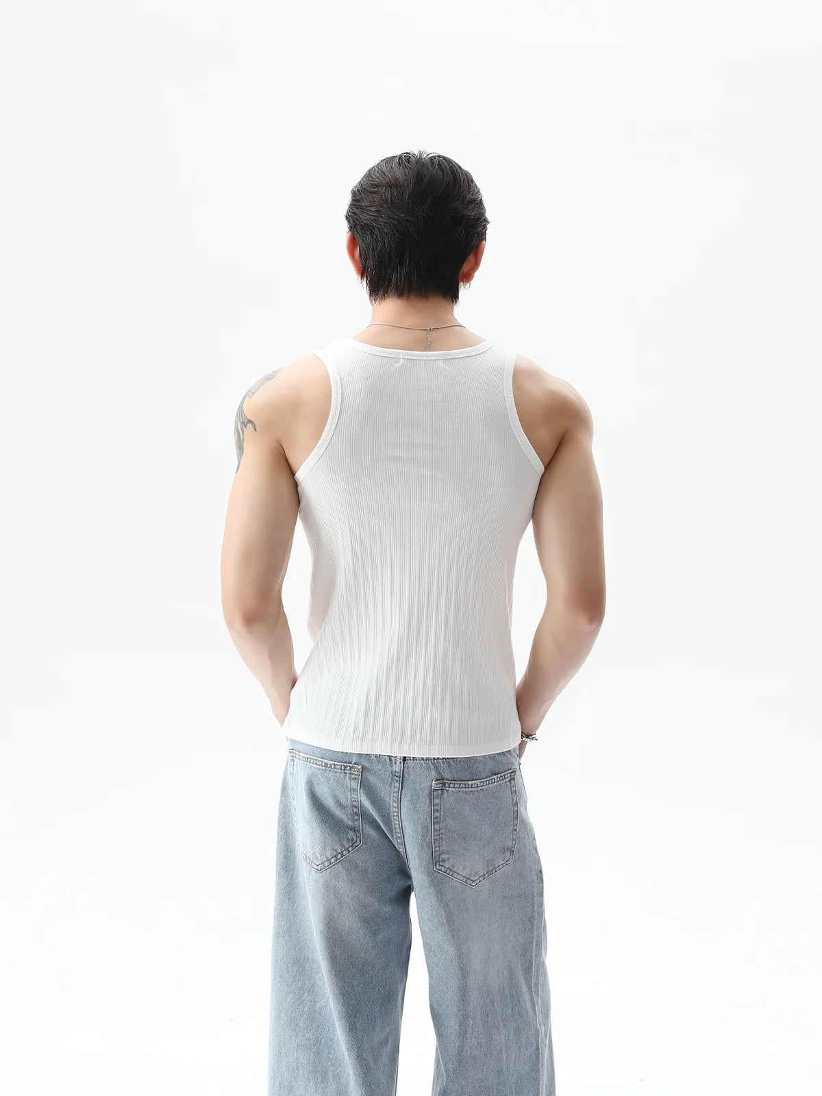 TURNTIDE Simple Crew Neck Vest Sleeveless