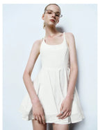 URBAN REVIVO Casual Wave Style U-neck Suspender Dress