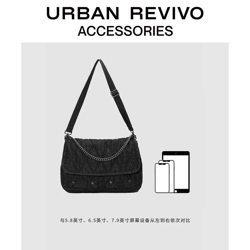 Urban Revivo Women's Denim Chain Crossbody Bag