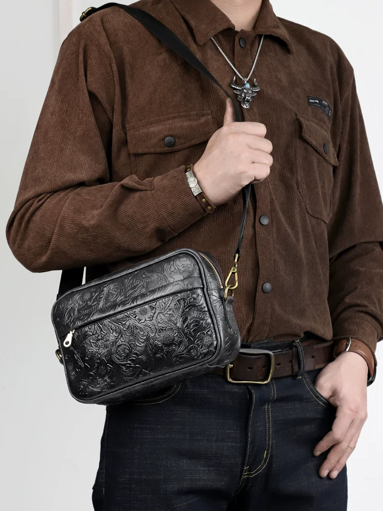 Fanguo Designer Leather Shoulder Messenger Bag