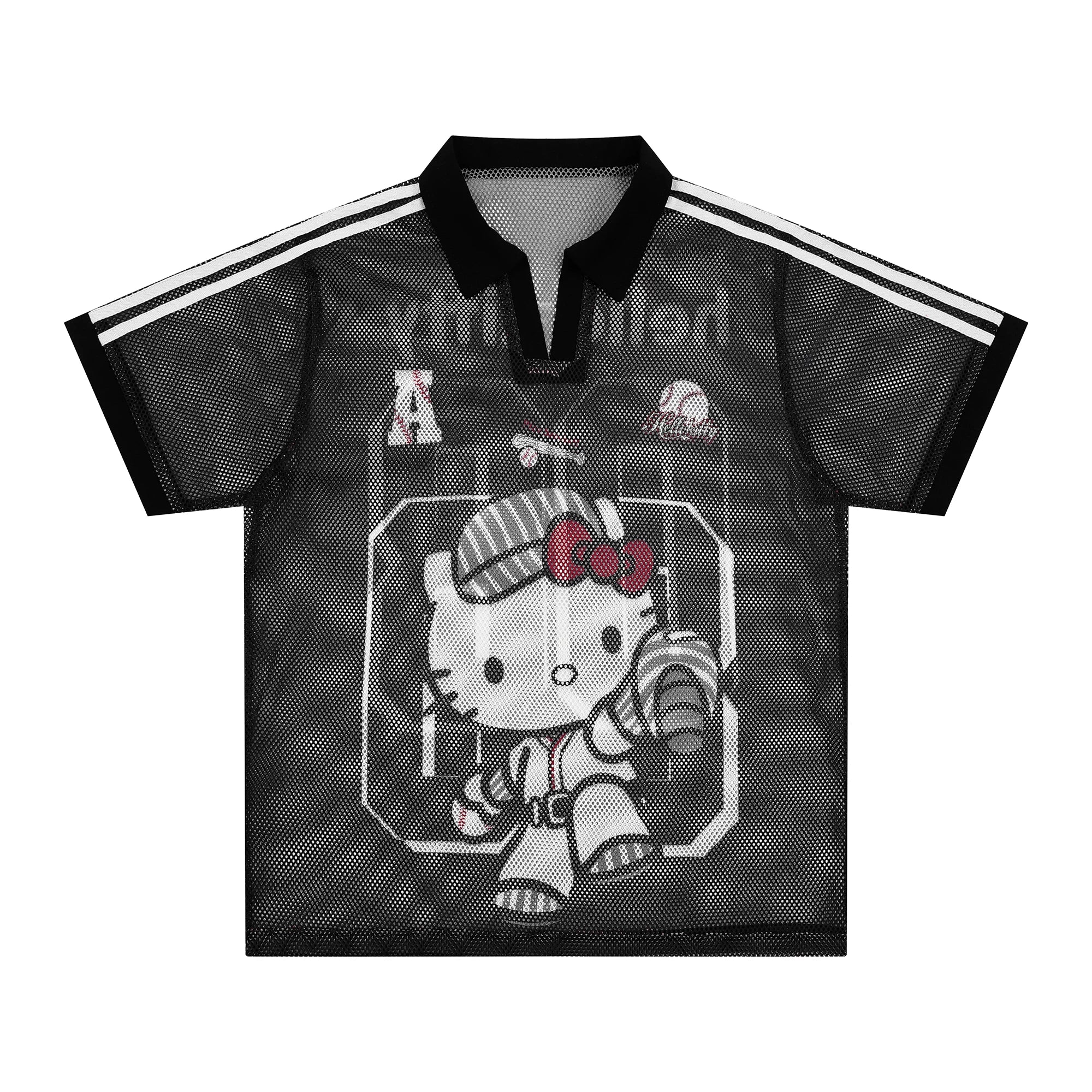 SIXMINU Hollow Sun Protection V Neck T Shirt