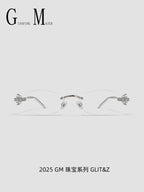 GM GLITZ Rimless Diamond Glasses Personalized Myopia Frame