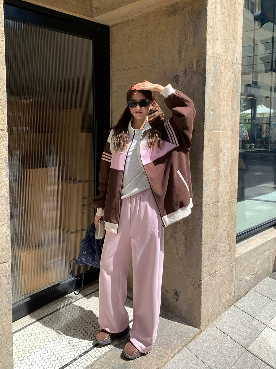 CCKOK Simple Letter Embroidered Solid Sweatpants