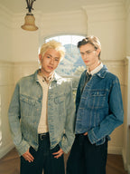 sostine Washed Texture Denim Lapel Jacket