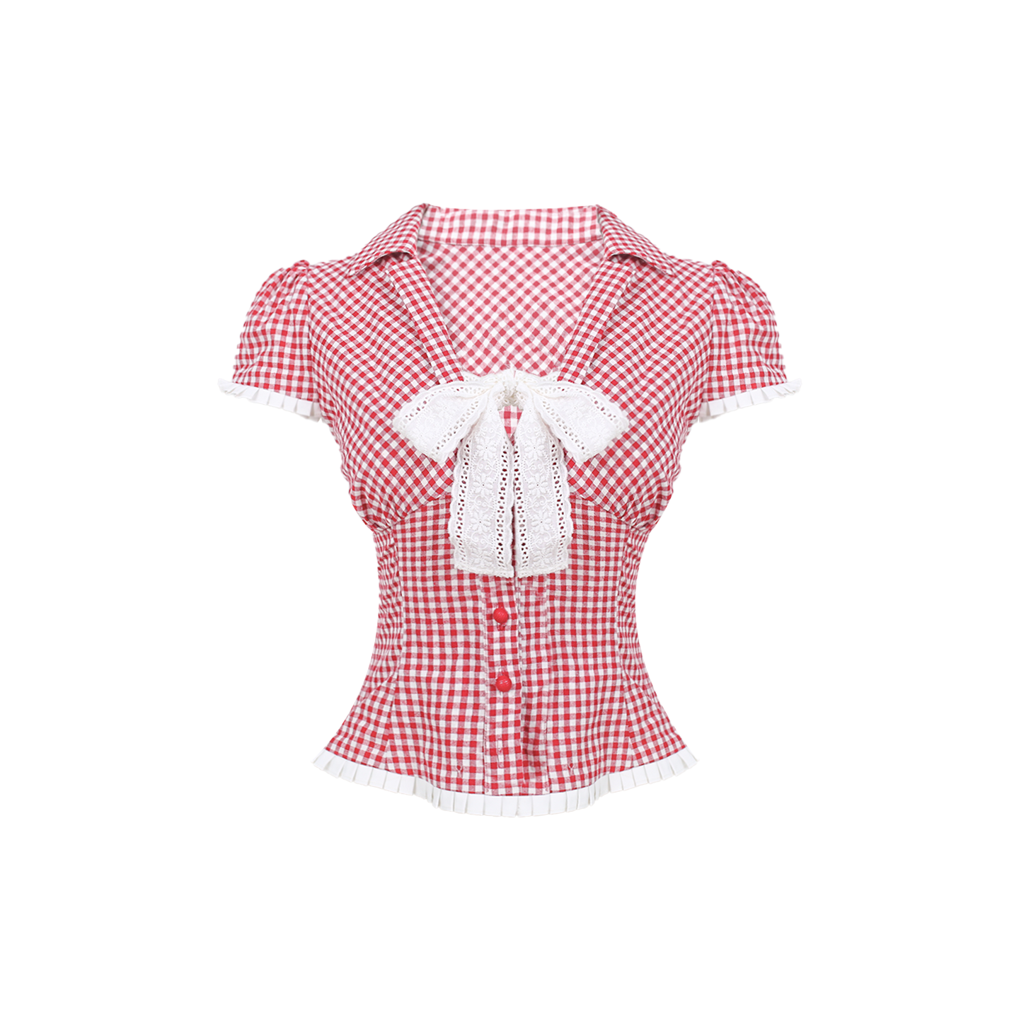 Limerance Tianli Dadai Red and White Plaid Shirt
