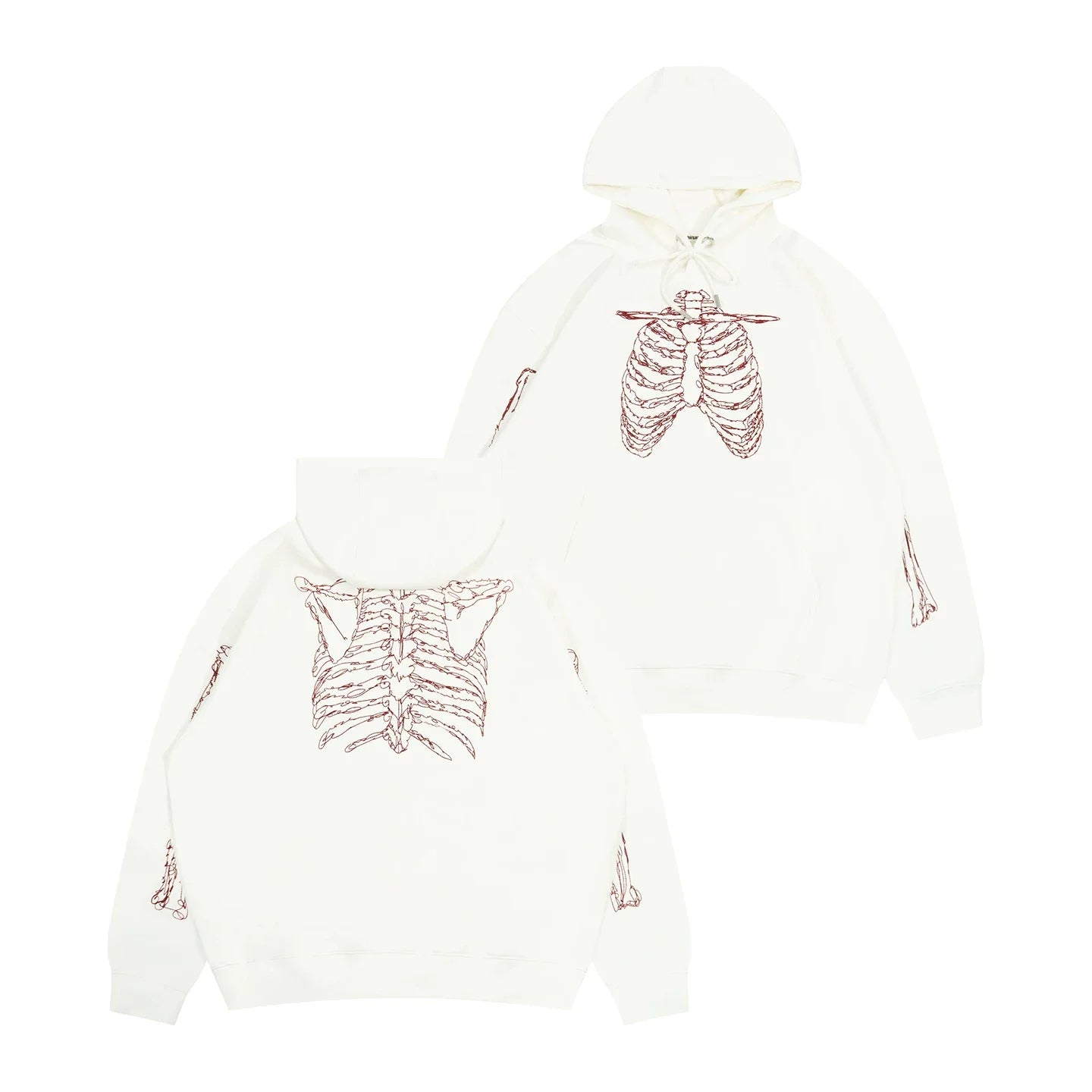 GRAF Rib Embroidered Versatile Double Hooded Sweater