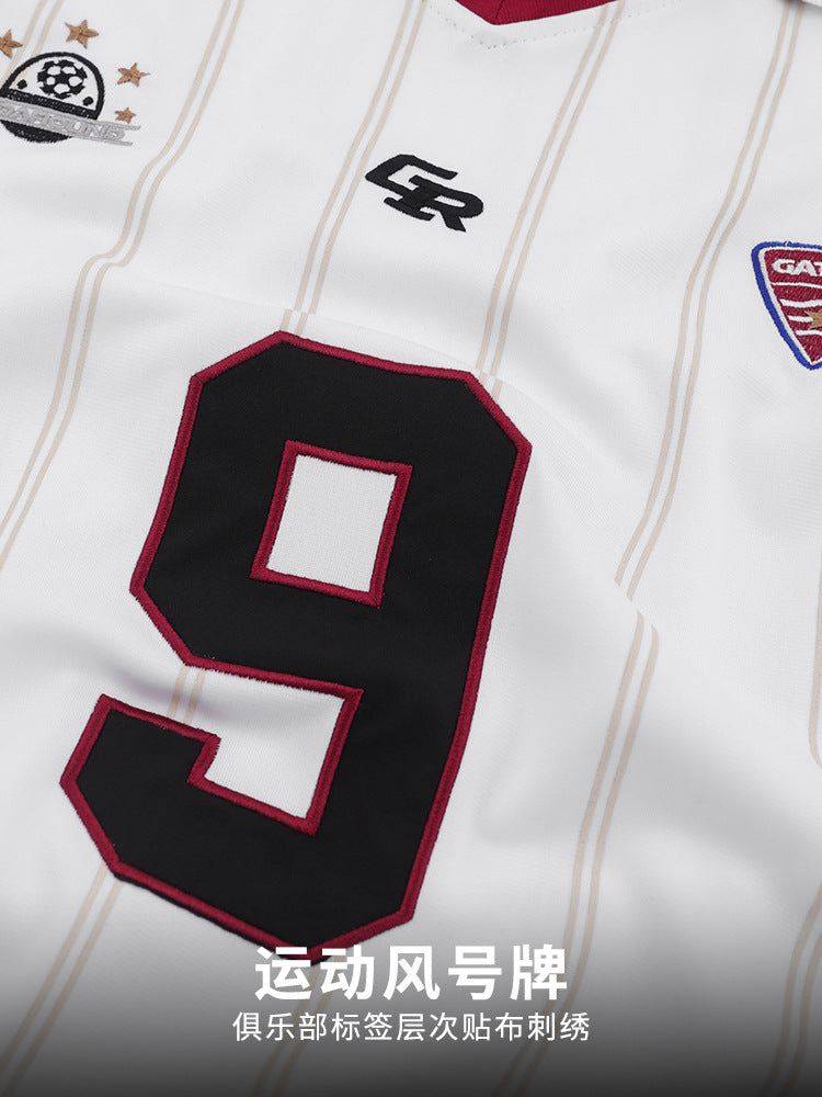 SAVAGEBASE American Vertical Striped Polo Long-Sleeve Jersey