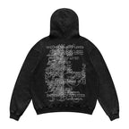 BOMBA STUDIO Letter Print Washed Oversize Hoodie