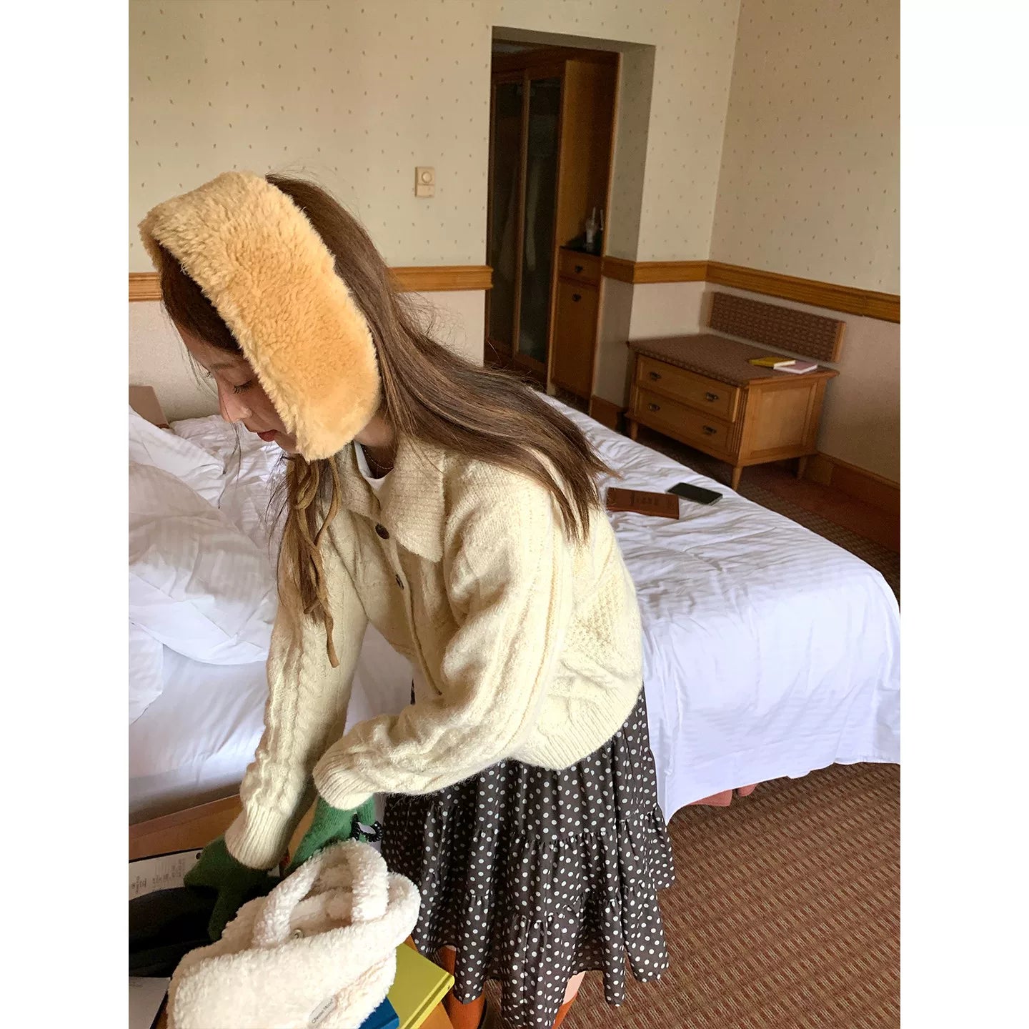 CCKOK Mixed Color Wool Knit Cardigan