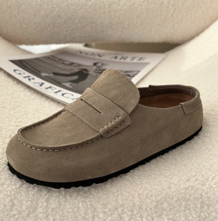 Cowhide Birkenstock Half Slippers