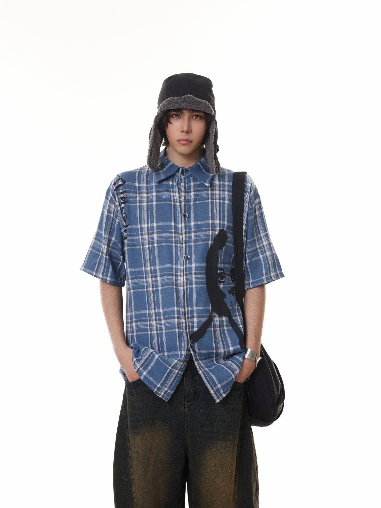 BTSG Vintage Cityboy Plaid Short Sleeve Shirt