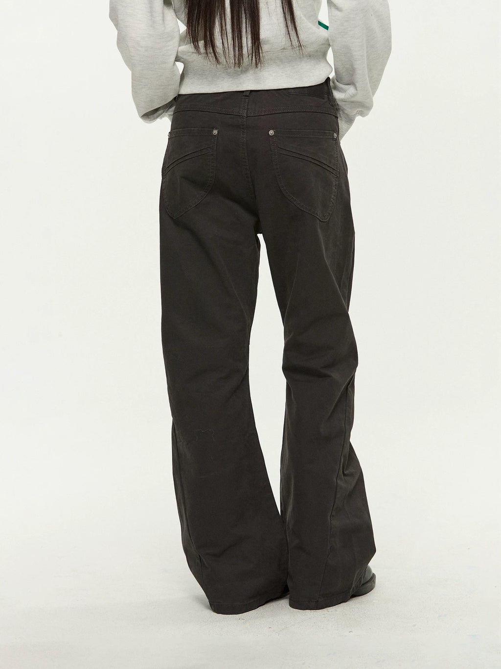Mr. Jiangnan NewJNXS Retro Distressed Cotton Twill Bootcut Jeans
