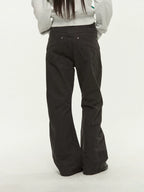 Mr. Jiangnan NewJNXS Retro Distressed Cotton Twill Bootcut Jeans