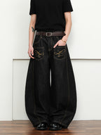 FLYOFF nìche premium sense reverse pocket scimitar JAPANESE RAW DENIM jeans