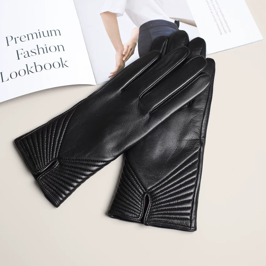 St. John's Snake Print Suede Velvet Warm Gloves