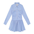Nariele College Blue Striped Long Sleeve Dress