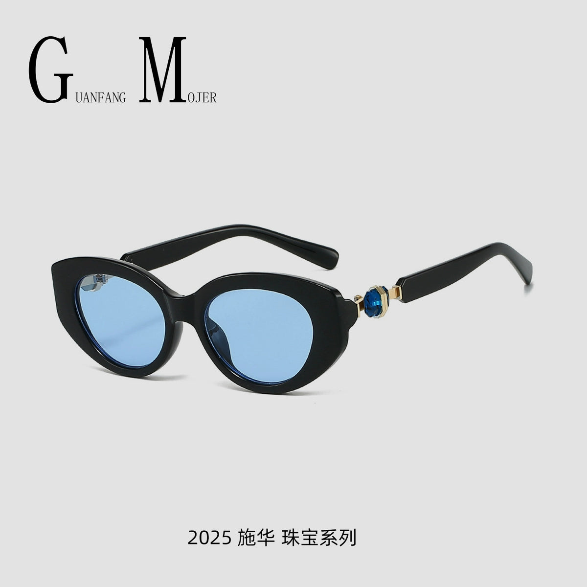 European Luxury Gem Cat Eye Sunglasses High End UV Style