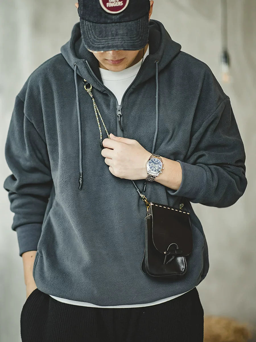 Madden Vintage Polar Fleece Half Zipper Sweater